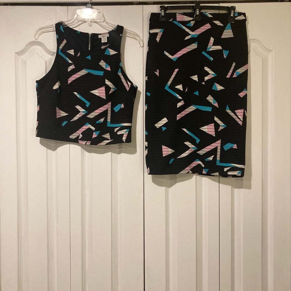 Bar III Geometric Top and Skirt